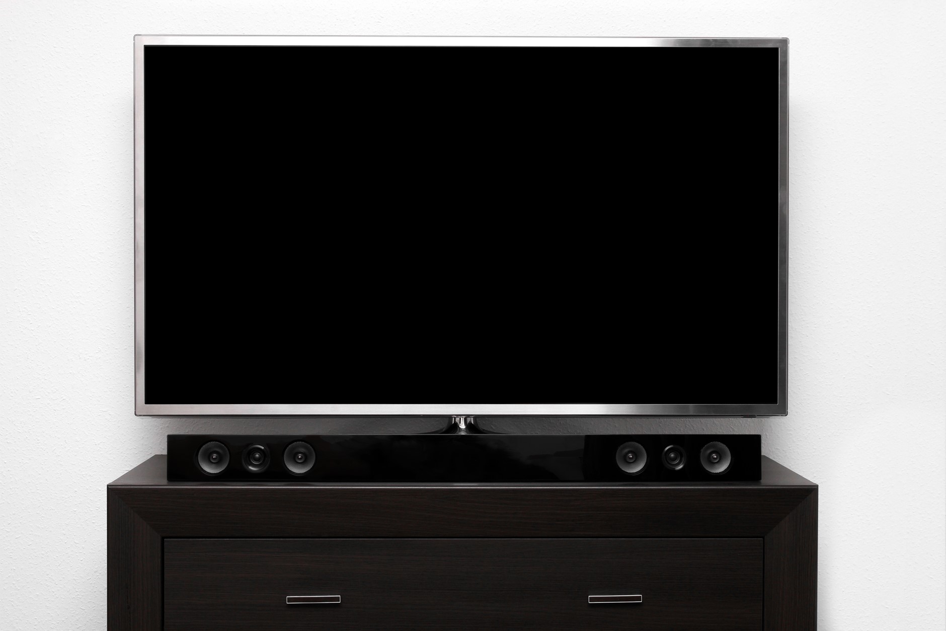 Soundbar on a TV stand- SHARP sg